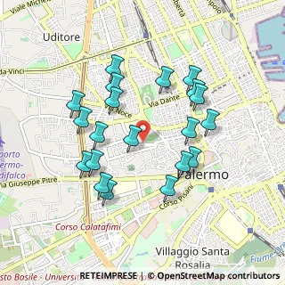 Mappa Via Mulini, 90135 Palermo PA, Italia (0.9855)
