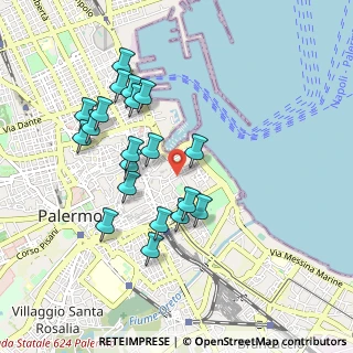 Mappa Via del Pappagallo, 90133 Palermo (0.9975)