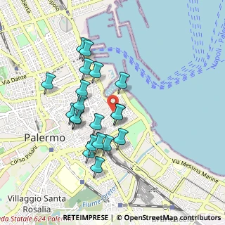 Mappa Via del Pappagallo, 90133 Palermo (0.9155)