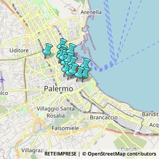 Mappa Via Maletto, 90133 Palermo PA, Italia (1.12375)