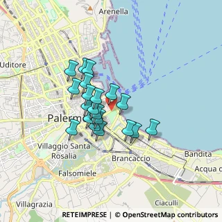 Mappa Piazzetta Porta Reale, 90133 Palermo PA, Italia (1.3725)