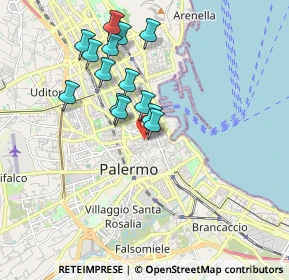 Mappa Via Ugo Antonio Amico, 90134 Palermo PA, Italia (1.825)