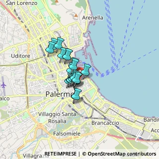 Mappa Vicolo della Fonderia, 90133 Palermo PA, Italia (1.0885)