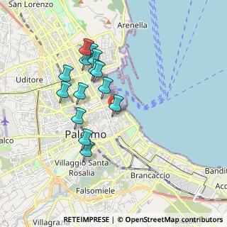 Mappa Piazza Fonderia, 90133 Palermo PA, Italia (1.84143)