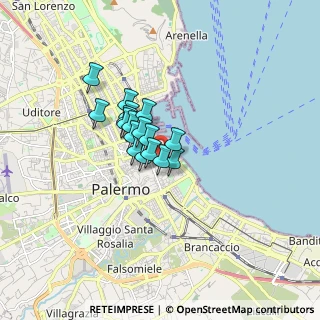 Mappa Piazza Fonderia, 90133 Palermo PA, Italia (1.10059)