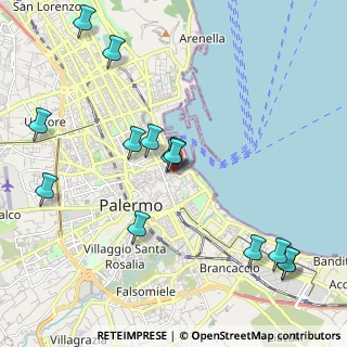 Mappa Piazza Fonderia, 90133 Palermo PA, Italia (2.60357)
