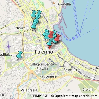 Mappa Palermo, 90134 Palermo PA, Italia (1.62133)