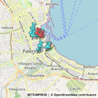 Mappa Via Lincoln, 90133 Palermo PA, Italia (1.38636)