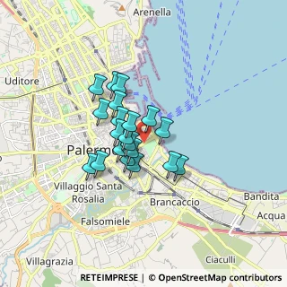 Mappa Via Lincoln, 90133 Palermo PA, Italia (1.285)