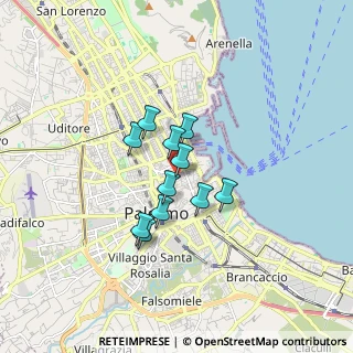 Mappa Via Trabia, 90133 Palermo PA, Italia (1.25273)