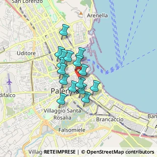 Mappa Piazza Vittorio Bottego, 90133 Palermo PA, Italia (1.285)