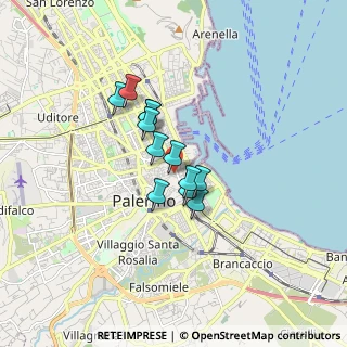 Mappa Piazza Vittorio Bottego, 90133 Palermo PA, Italia (1.2225)