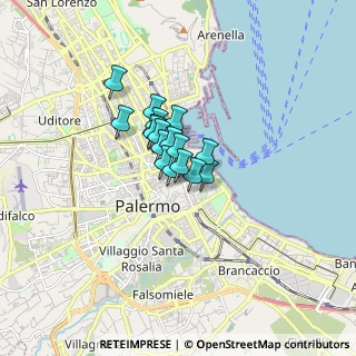 Mappa Piazza Vittorio Bottego, 90133 Palermo PA, Italia (0.94235)