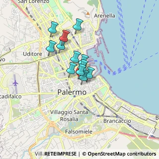 Mappa Via Sant'Agostino, 90134 Palermo PA, Italia (1.30667)