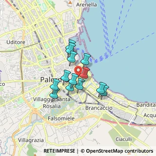 Mappa Via Lincoln Abramo, 90133 Palermo PA, Italia (1.28385)