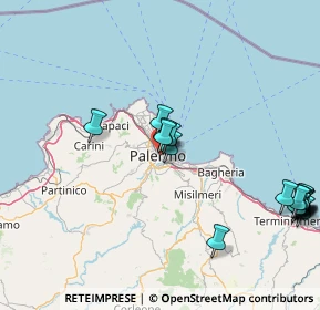 Mappa Piazzetta delle Vittime, 90134 Palermo PA, Italia (22.50944)