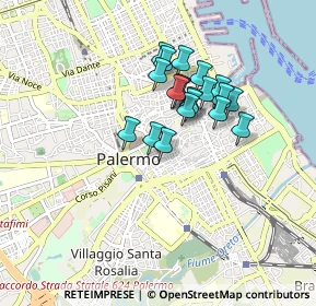 Mappa Piazzetta delle Vittime, 90134 Palermo PA, Italia (0.7395)