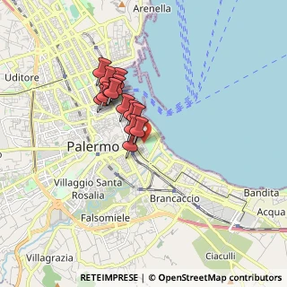 Mappa Via Archirafi subcampus., 90123 Palermo PA, Italia (1.36929)