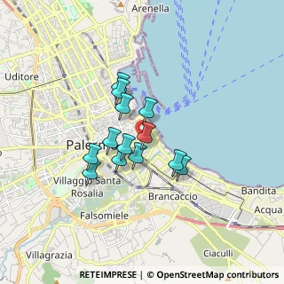 Mappa Via Archirafi subcampus., 90123 Palermo PA, Italia (1.35385)