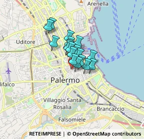 Mappa Piazza del Monte di Pietà, 90134 Palermo PA, Italia (1.01389)