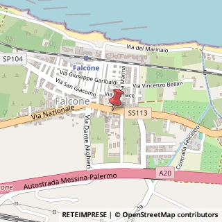 Mappa Via Nazionale, 124, 98060 Falcone ME, Italia, 98060 Falcone, Messina (Sicilia)