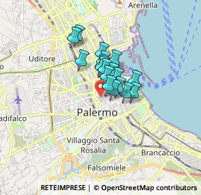 Mappa Via Quattro Coronati, 90134 Palermo PA, Italia (1.06944)