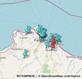 Mappa Via Costantino Lascaris, 90138 Palermo PA, Italia (7.36375)