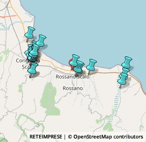 Mappa Via Baltia, 87067 Rossano CS, Italia (8.847)