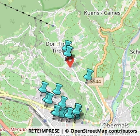 Mappa Vicolo dei Castagni, 39019 Tirolo BZ, Italia (1.0975)