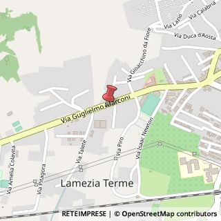 Mappa Via Guglielmo Marconi, 245, 88046 Lamezia Terme, Catanzaro (Calabria)