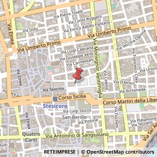 Mappa Via Luigi Castiglione,  5, 95131 Catania, Catania (Sicilia)