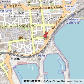 Mappa Piazza dei Martiri, 25, 95131 Catania, Catania (Sicilia)