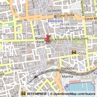 Mappa Via Antonino Mancini, 18, 95131 Catania, Catania (Sicilia)