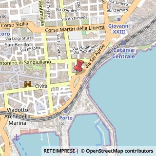 Mappa Piazza dei Martiri, 8, 95131 Catania, Catania (Sicilia)