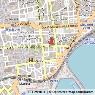 Mappa Via Antonino Di Sangiuliano, 69, 95131 Catania, Catania (Sicilia)