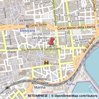 Mappa Via Antonino Di Sangiuliano, 114, 95131 Catania, Catania (Sicilia)