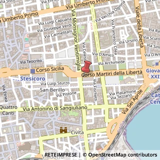 Mappa Corso Martiri della Libertà, 14, 95131 Catania, Catania (Sicilia)