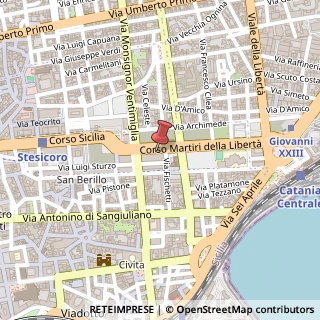 Mappa Corso Martiri della Libertà, 38, 95131 Catania, Catania (Sicilia)