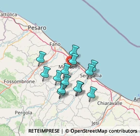 Mappa Via Enrico Caruso, 61037 Mondolfo PU, Italia (10.88357)