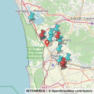 Mappa Via Aurelia Madonna dell`Acqua, 56017 San Giuliano Terme PI, Italia (6.49188)
