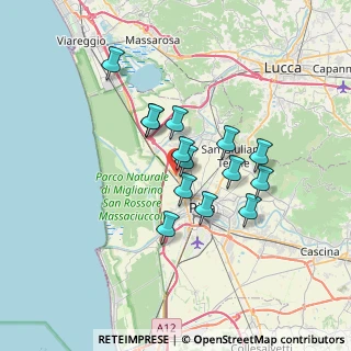 Mappa Via Aurelia Madonna dell`Acqua, 56017 San Giuliano Terme PI, Italia (5.52)