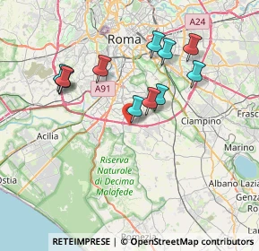 Mappa Via Ugo Cassina, 00134 Roma RM, Italia (7.25273)