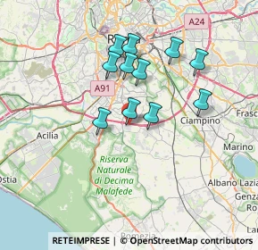 Mappa Via Ugo Cassina, 00134 Roma RM, Italia (6.25182)