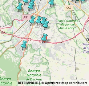 Mappa Via Ugo Cassina, 00134 Roma RM, Italia (6.52167)