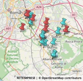 Mappa Via Londra, 00043 Ciampino RM, Italia (6.3925)