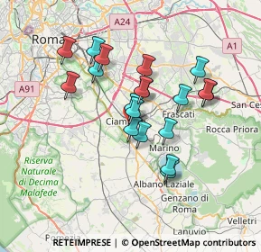 Mappa Via Atene, 00043 Ciampino RM, Italia (6.22526)