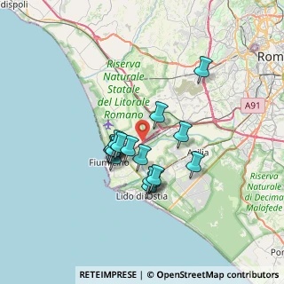 Mappa A91, 00054 Fiumicino RM, Italia (5.59938)