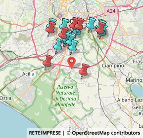 Mappa Via Bruno de Finetti, 00134 Fonte Laurentina RM, Italia (7.2845)