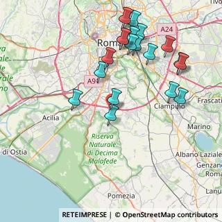 Mappa Via Bruno de Finetti, 00134 Fonte Laurentina RM, Italia (9.4955)