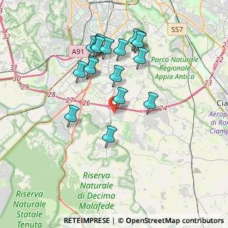 Mappa Via Bruno de Finetti, 00134 Fonte Laurentina RM, Italia (3.87167)
